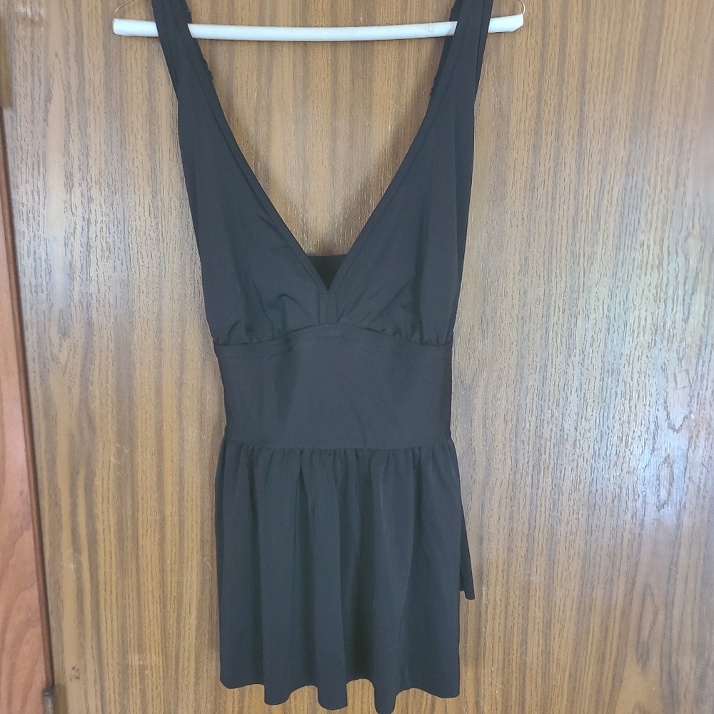 Adore Me Black Adjustable StrapTankini Swim Top in Size 3X